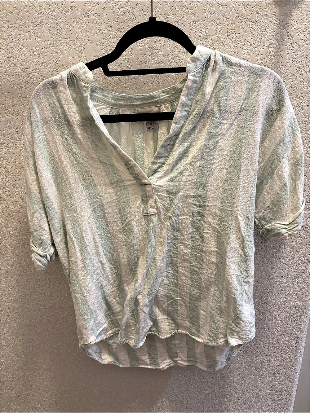 a new day Striped Blouse in Green & White Size Small